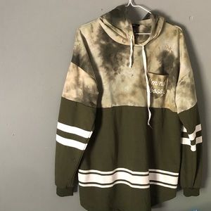 JUSTIFY Green Tye-Dye Hoodie